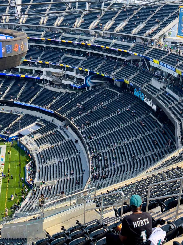 There are many levels of seating and suites at SoFi Stadium in Los Angeles.