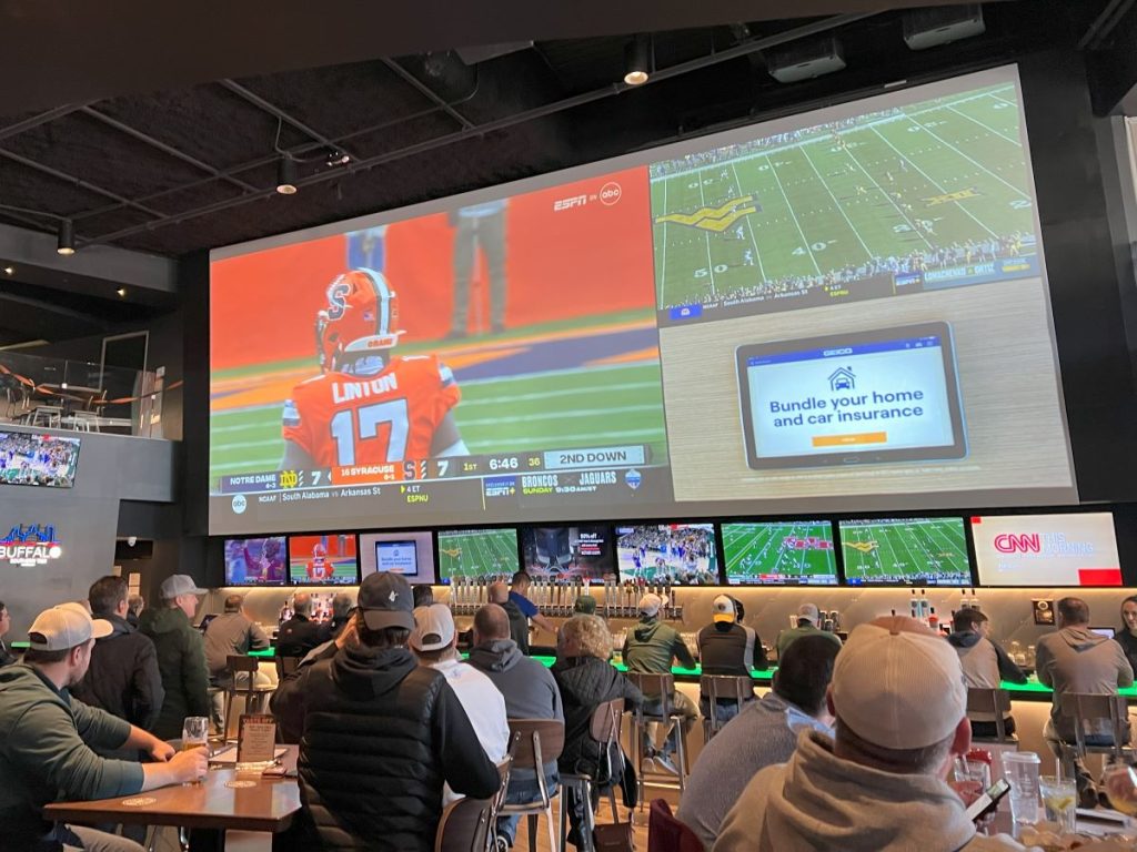 The Southern Tier Brewery sports bar is very close to the Marriott hotel at KeyBank Center.