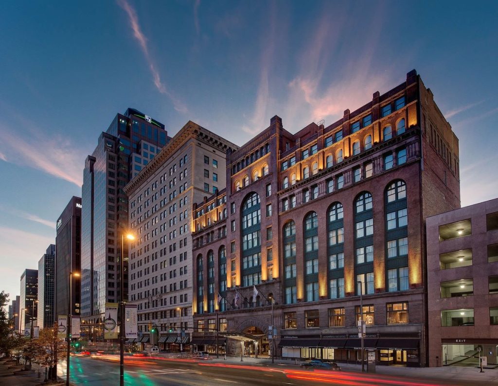 The classic exterior of the Hyatt Regency Cleveland at The Arcade hotel.