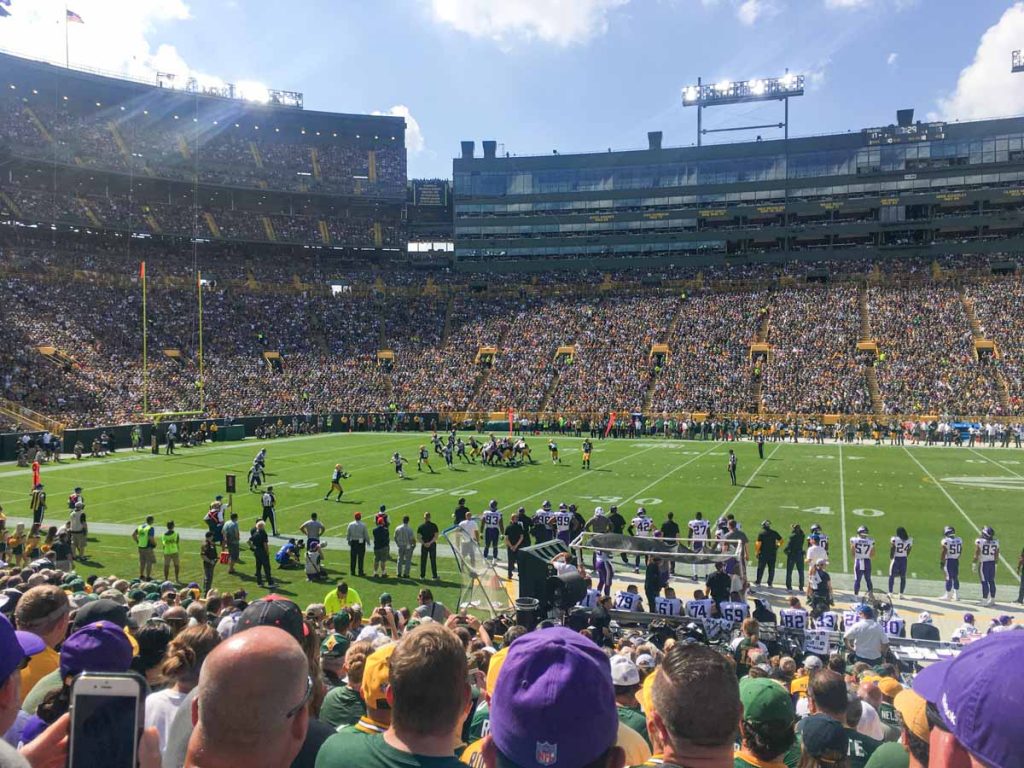 Green Bay Packers host the Minnesota Vikings at Lambeau Field.