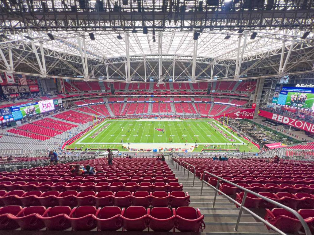 The view from the highest row in State Farm Stadium.