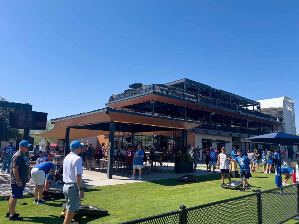 Cardinals and Lions fans enjoy an all-inclusive party at Heritage - just next to the Great Lawn outside State Farm Stadium.