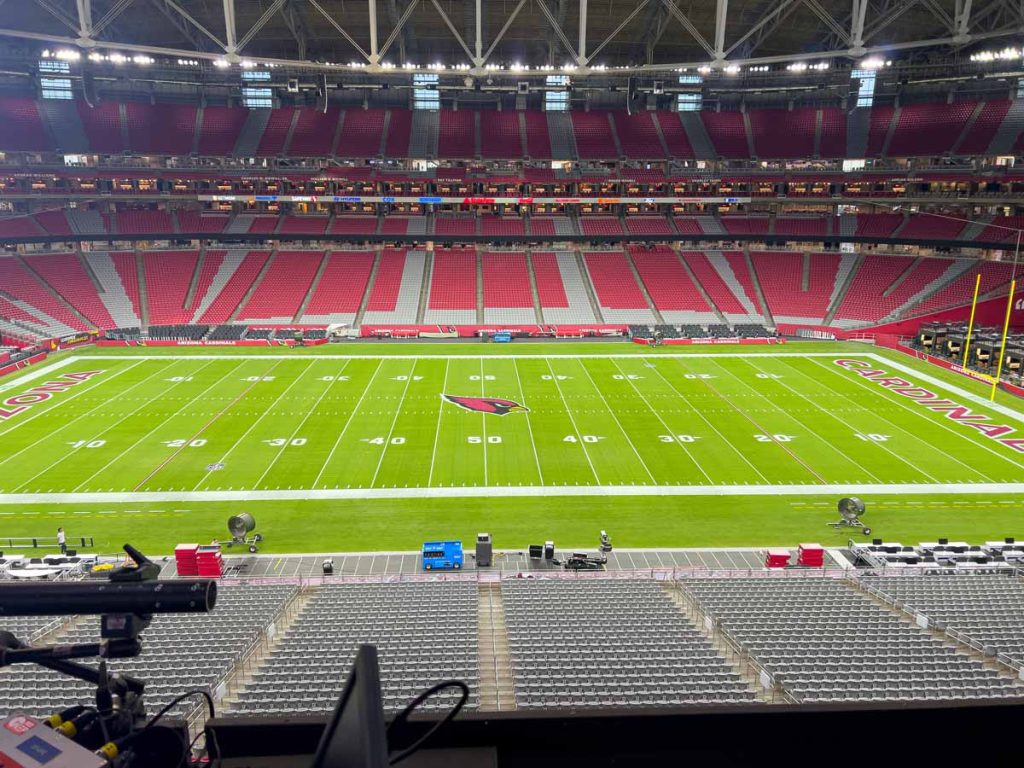 200 level sideline seats at State Farm Stadium.