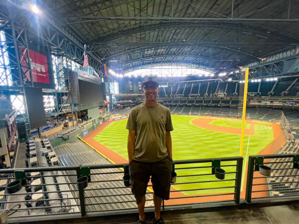 Dan Brewer on a Chase Field Tour during a sports road trip to Phoenix, AZ.