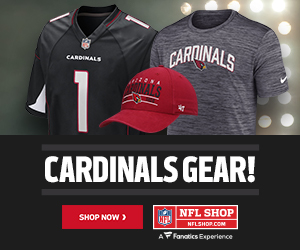 NFL Shop Ad for Arizona Cardinals Gear.