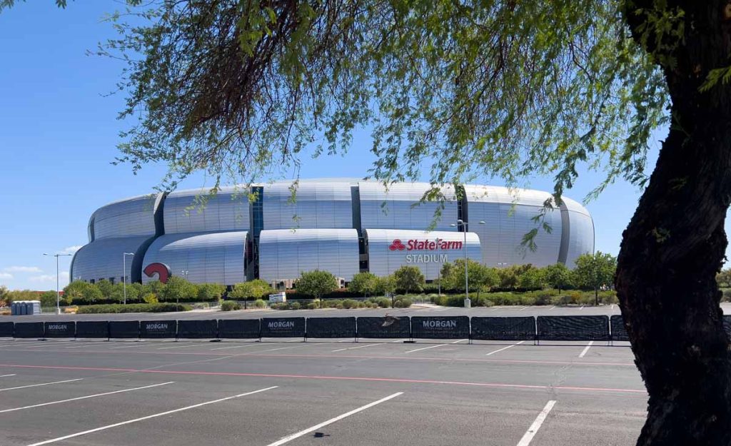 State Farm Stadium as seen from a distance.